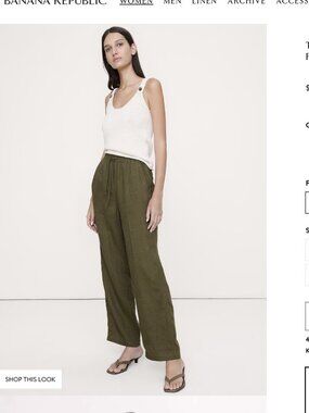 The Getaway Straight-Leg Pull-On Pant in Linen